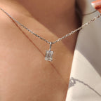 Emerald Cut Pendant With Solitaire style