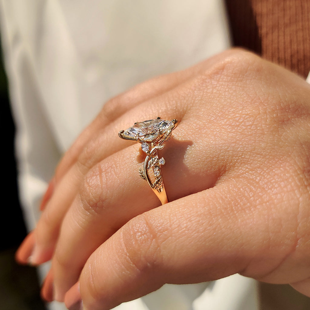 Nature Inspired Dutch Marquise Engagement Ring