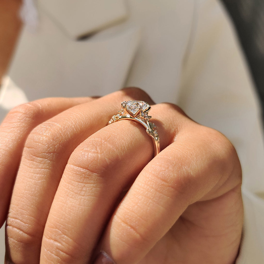 Nature Inspired Dutch Marquise Engagement Ring