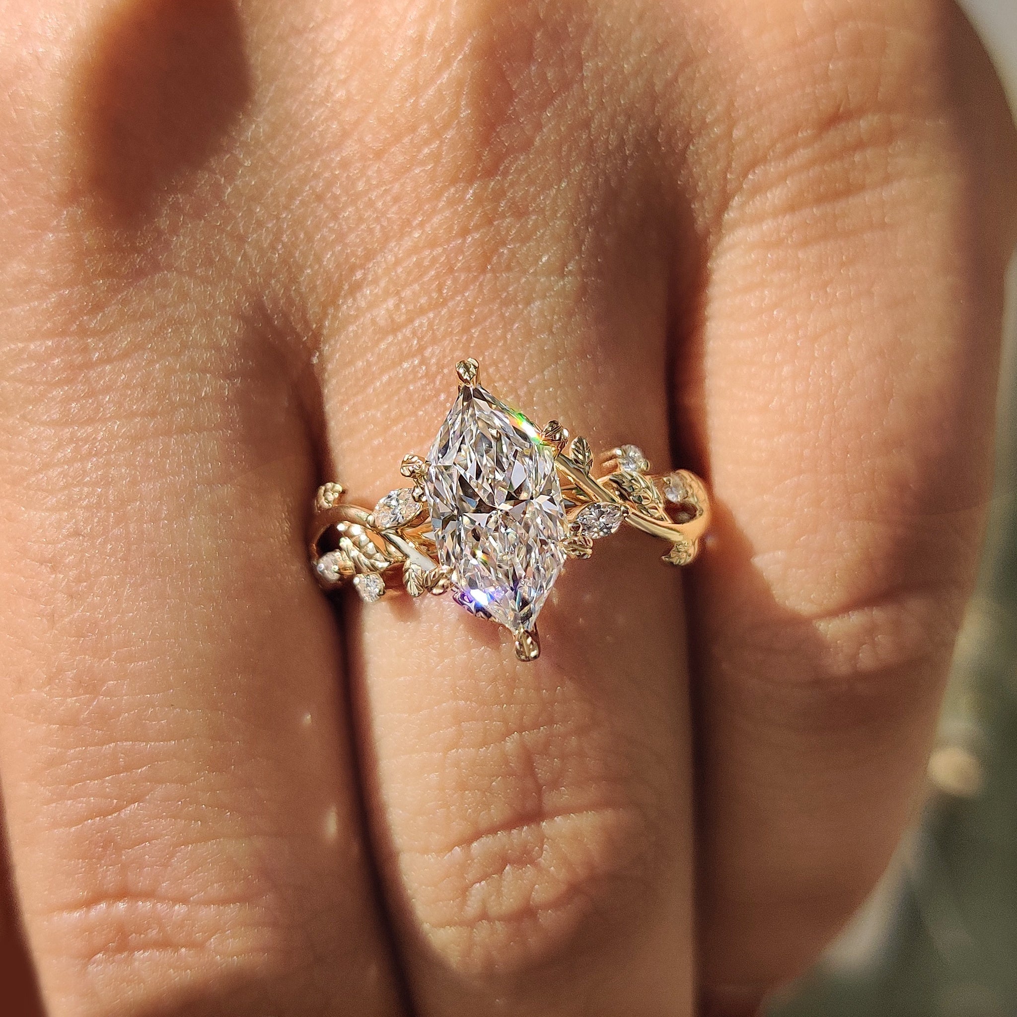 Nature Inspired Dutch Marquise Engagement Ring