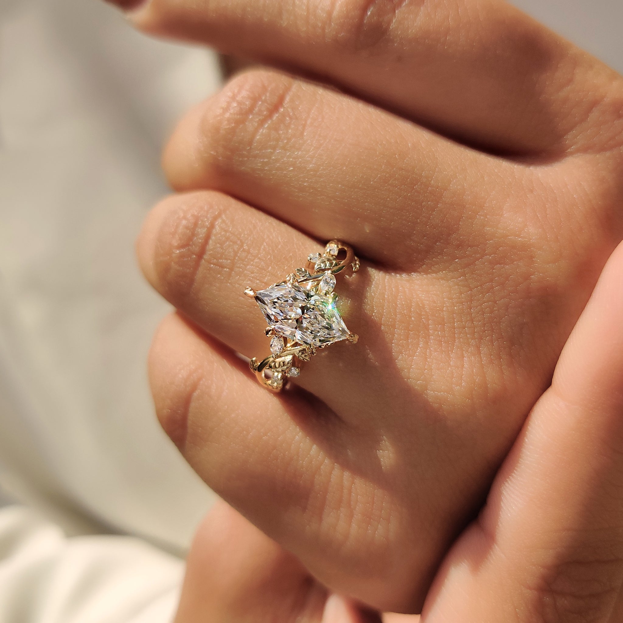 Nature Inspired Dutch Marquise Engagement Ring Secondary image