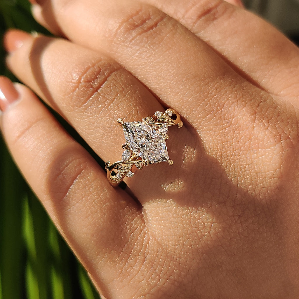 Nature Inspired Dutch Marquise Engagement Ring