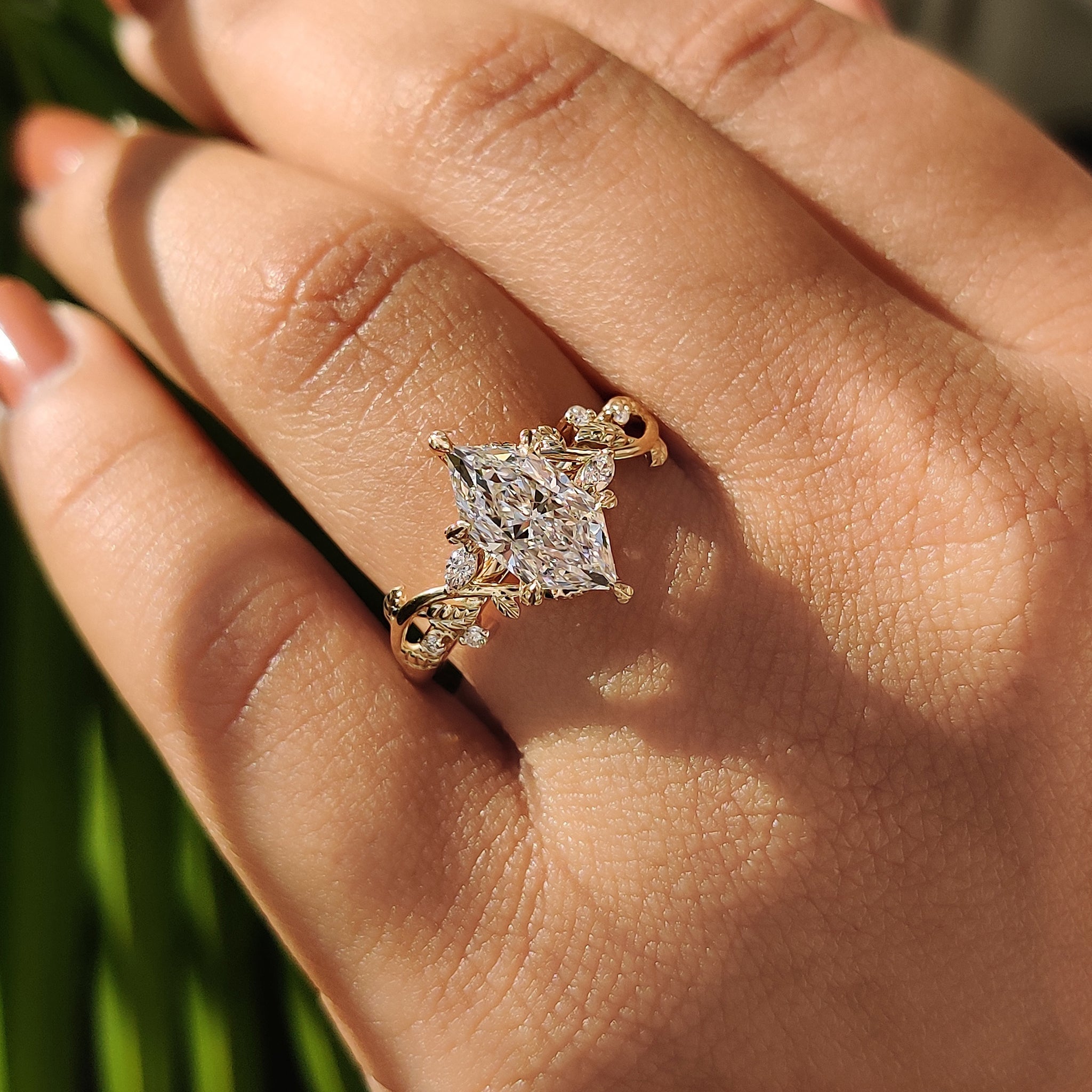 Nature Inspired Dutch Marquise Engagement Ring