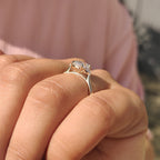 Elongated Cushion Cut Engagement Ring With Cathedral Setting