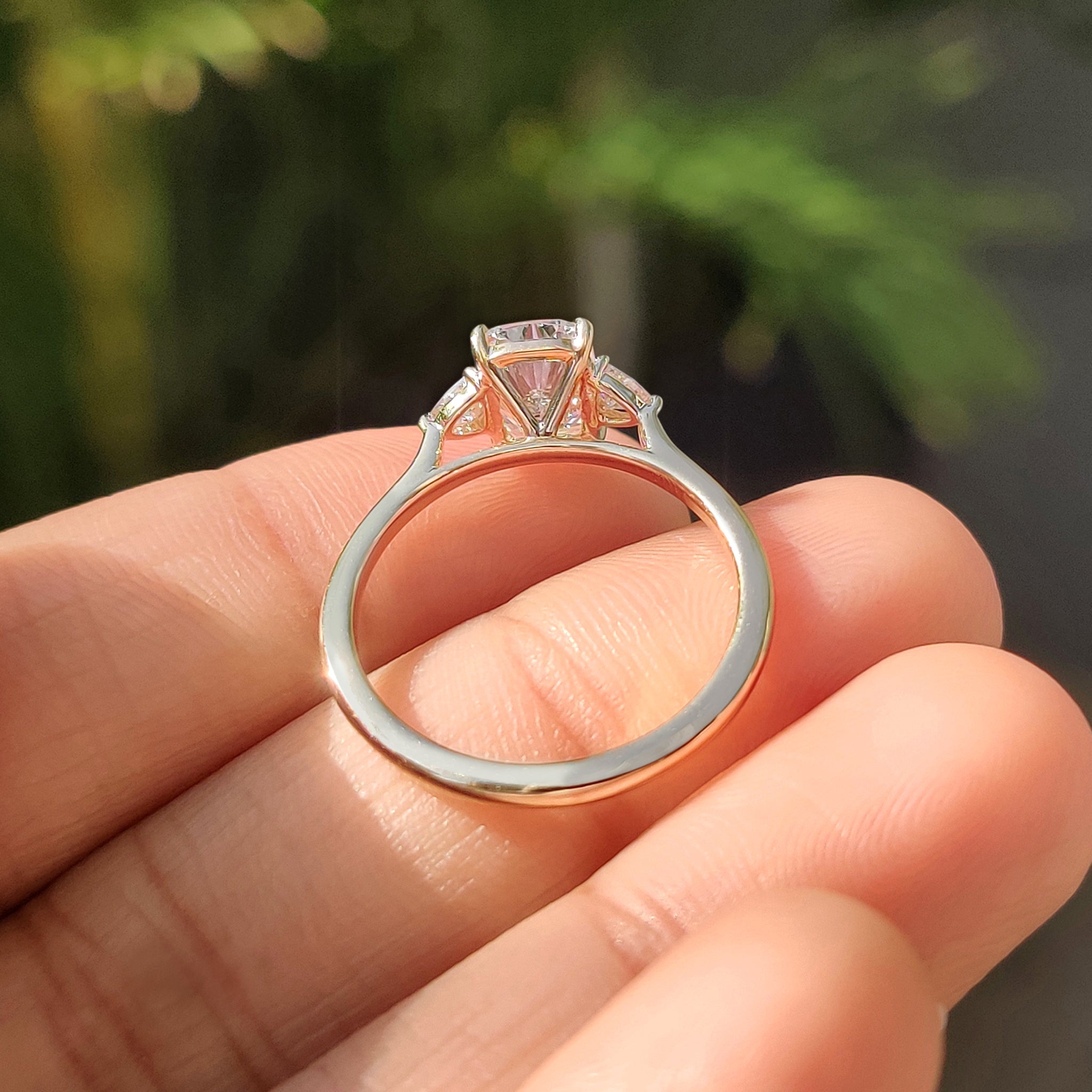 Elongated Cushion Cut Engagement Ring With Cathedral Setting