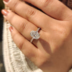 Yellow Gold Oval Diamond Ring in Pave Setting