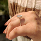 Yellow Gold Oval Diamond Ring in Pave Setting