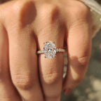 Yellow Gold Oval Diamond Ring in Pave Setting