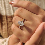 Yellow Gold Oval Diamond Ring in Pave Setting