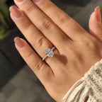 Yellow Gold Oval Diamond Ring in Pave Setting