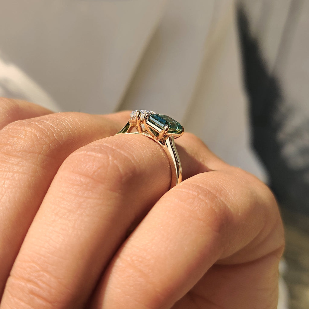 Pear And Emerald Cut Toi Et Moi Engagement Ring