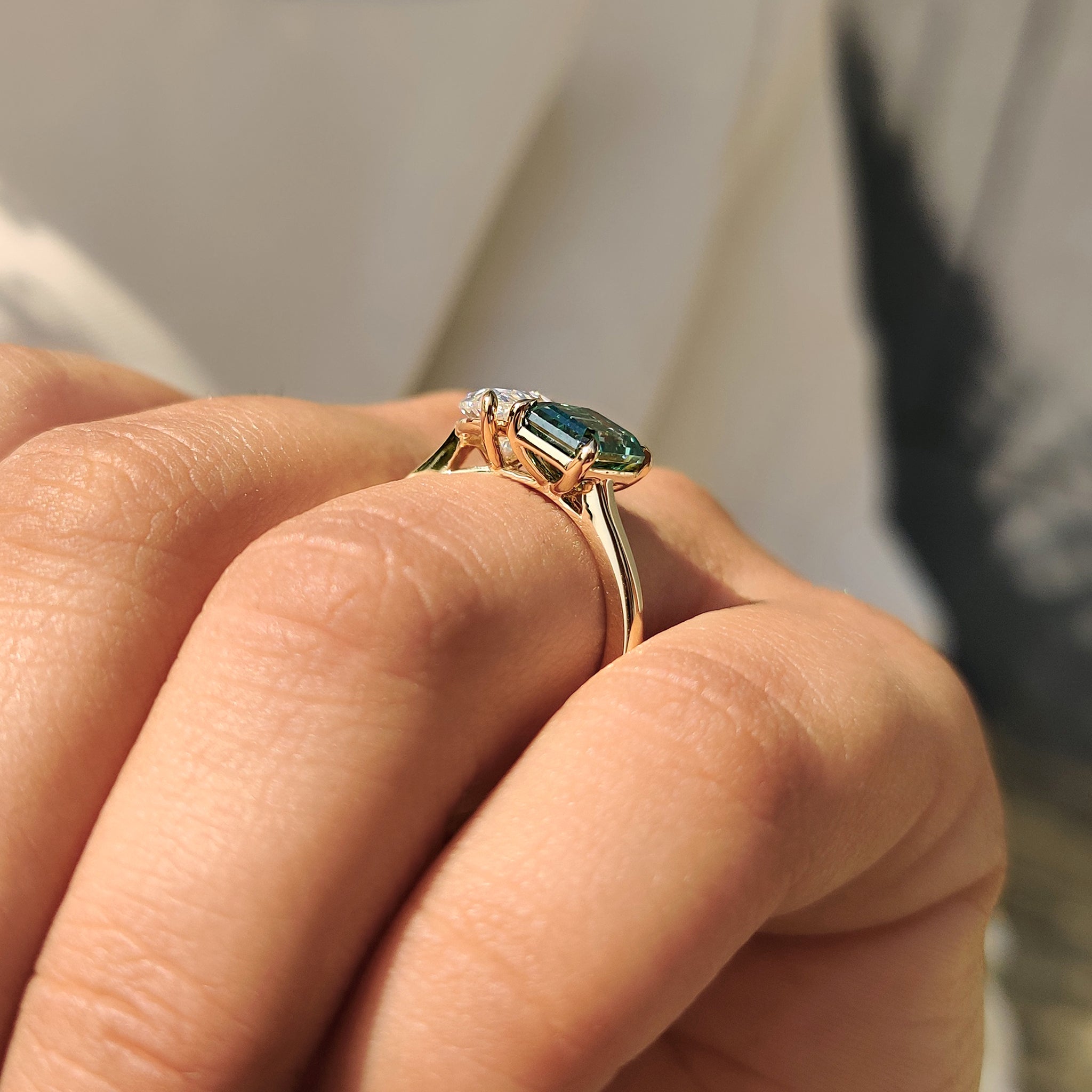 Pear And Emerald Cut Toi Et Moi Engagement Ring