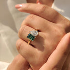 Pear And Emerald Cut Toi Et Moi Engagement Ring
