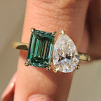 Pear And Emerald Cut Toi Et Moi Engagement Ring