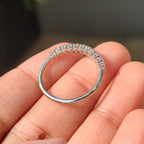 Oval Cut Pink Diamond Wedding Band In Half Eternity Style