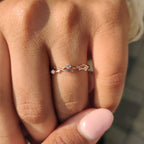 Round Cut Diamond Nature Inspired Wedding Band