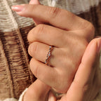 Round Cut Diamond Nature Inspired Wedding Band
