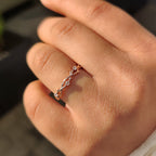 Round Cut Diamond Nature Inspired Wedding Band