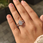 Pear Cut Split Shank Diamond Ring With Cathedral Setting
