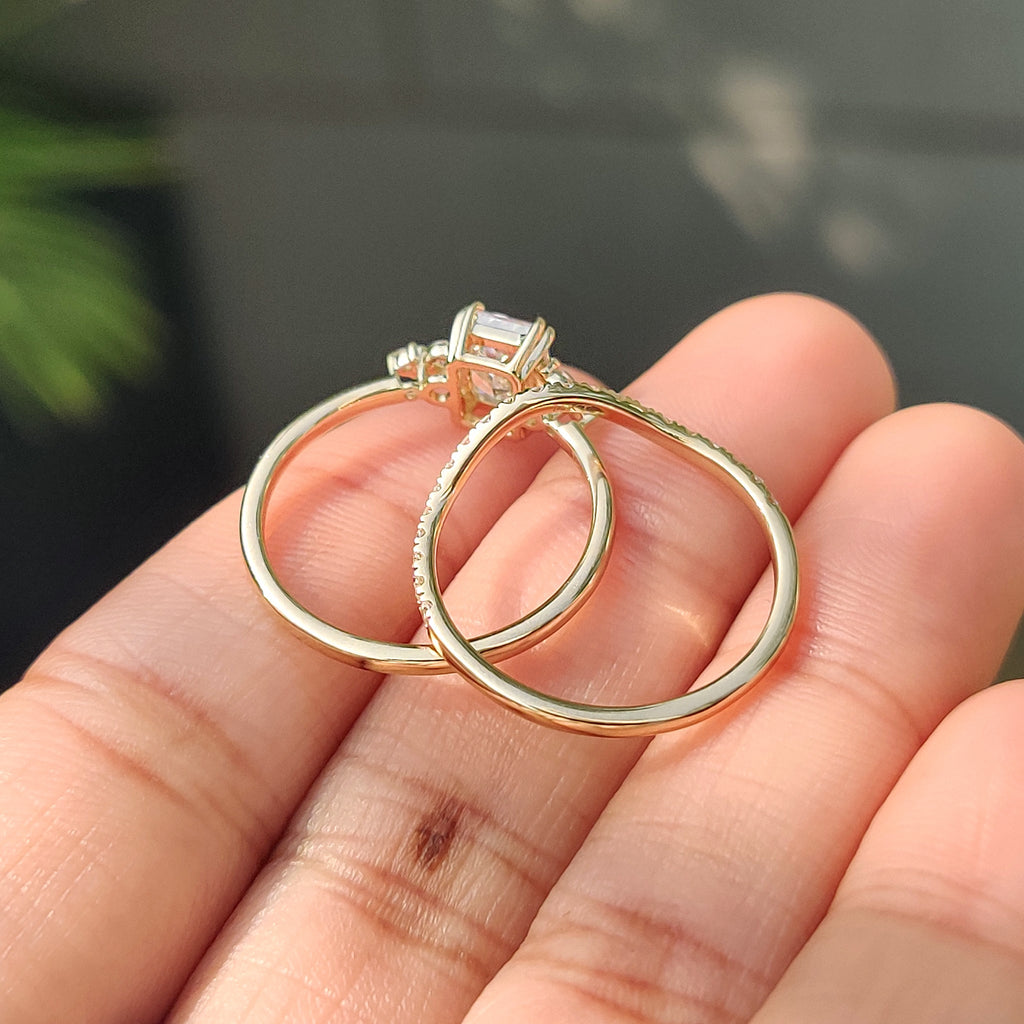 Radiant Cut Engagement Ring With Wedding Band
