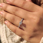 Princess Cut Diamond Ring With Pave Setting