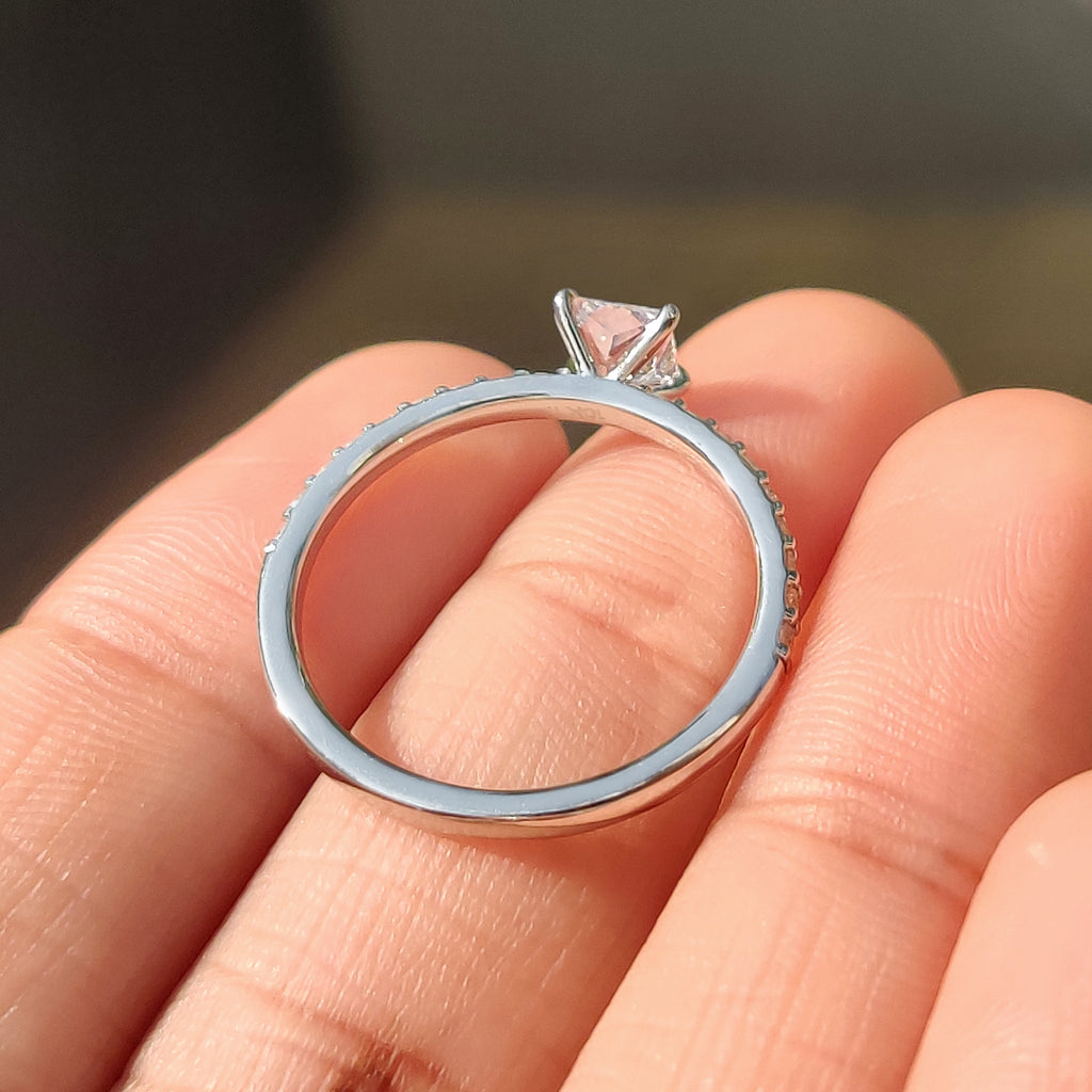 Princess Cut Diamond Ring With Pave Setting