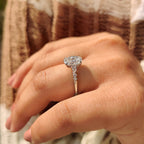 Seven Stone White Gold Oval Diamond Ring