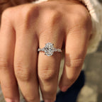 Seven Stone White Gold Oval Diamond Ring