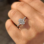 Seven Stone White Gold Oval Diamond Ring