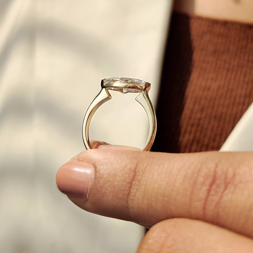 East To West Marquise Ring In Solitaire Style