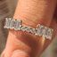 Half Eternity Emerald and Round Diamond Stackable Wedding Band
