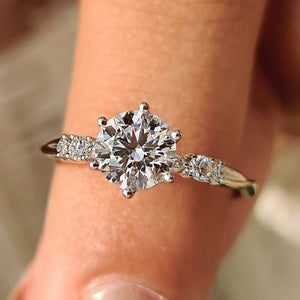 Seven Stone White Gold Round Diamond Engagement Ring