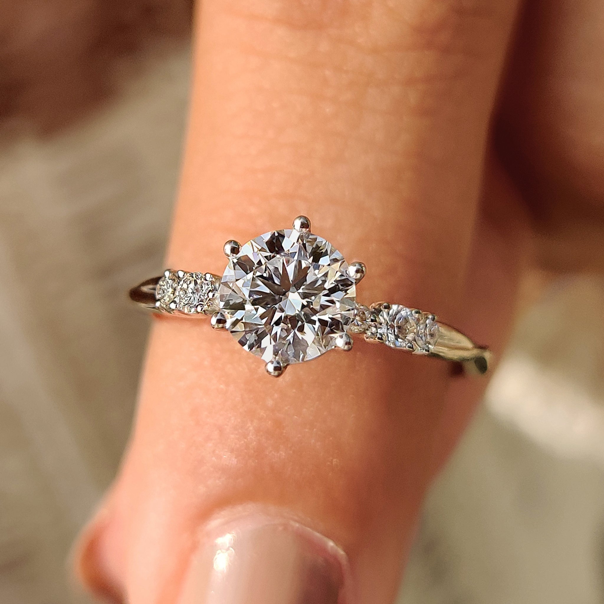 2 Carat Round Diamond Ring in Muse Setting