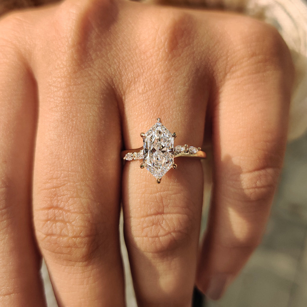 Dutch Marquise Diamond Engagement Ring In Bridge Accent