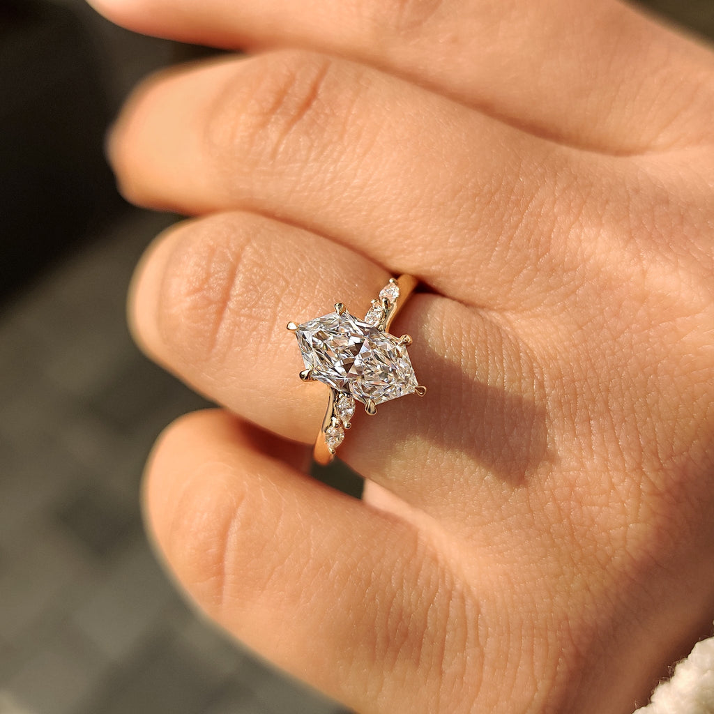 Dutch Marquise Diamond Engagement Ring In Bridge Accent