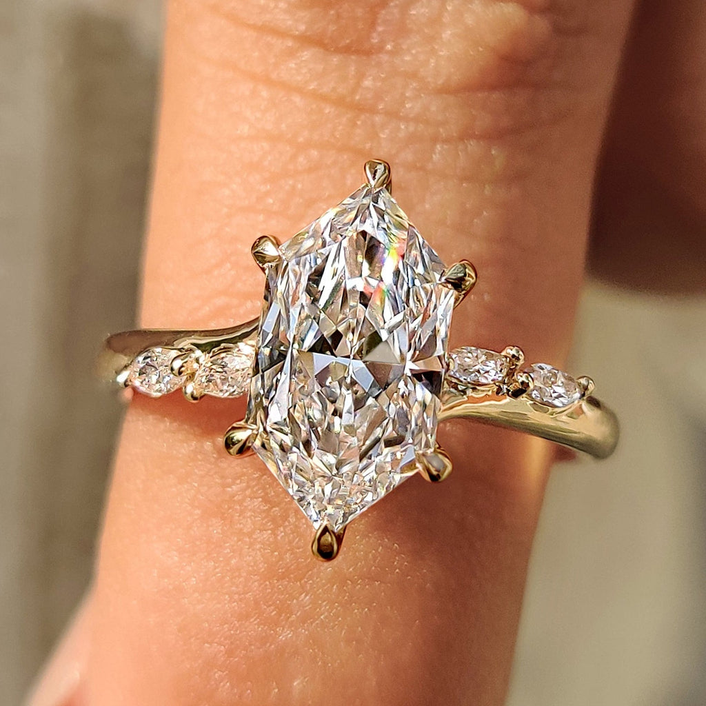 Dutch Marquise Diamond Engagement Ring In Bridge Accent