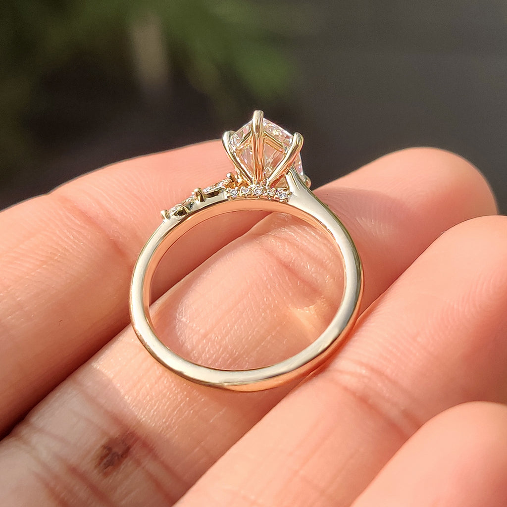 Dutch Marquise Diamond Engagement Ring In Bridge Accent