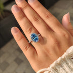 Oval Cut Blue Diamond Engagement Ring