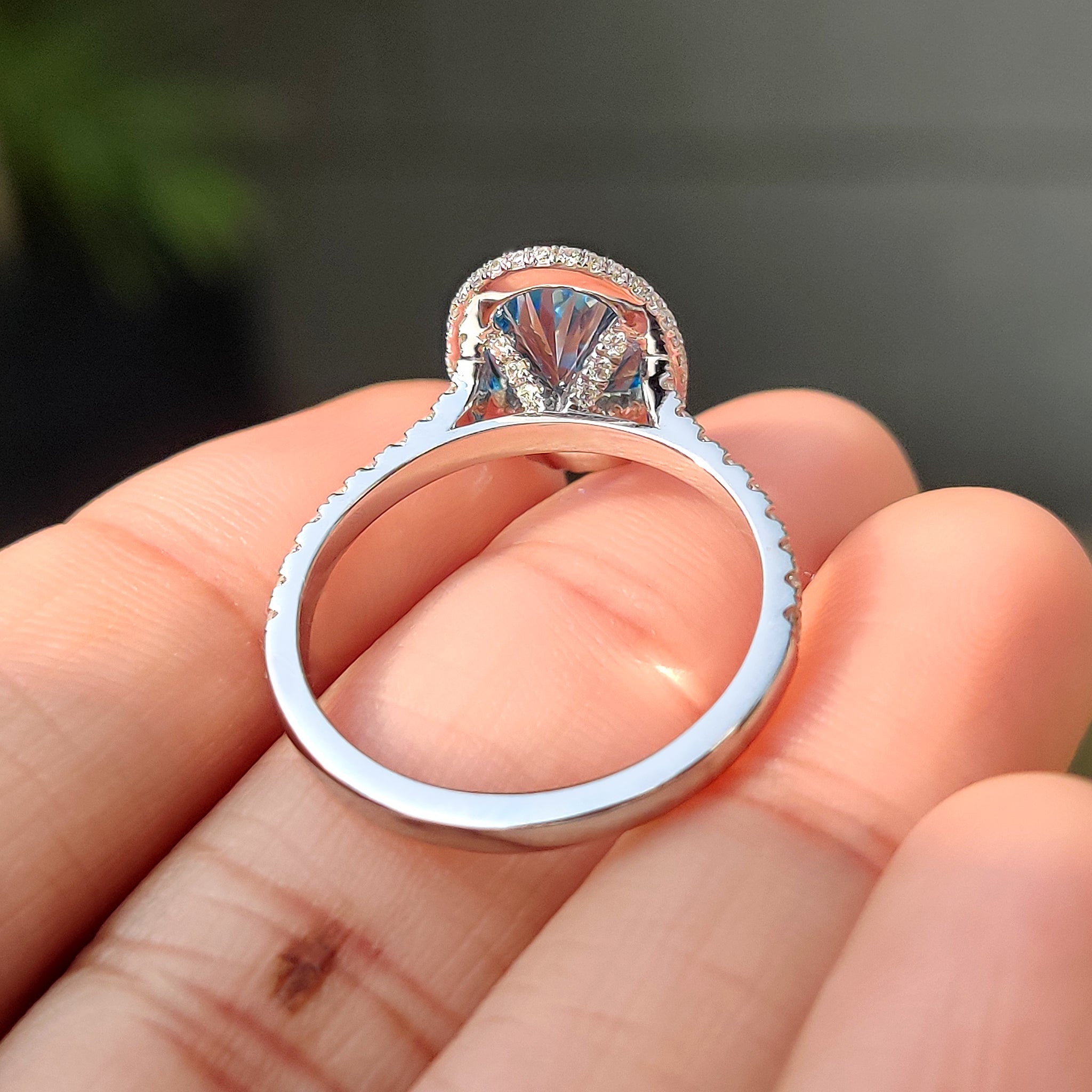 Oval Cut Blue Diamond Engagement Ring