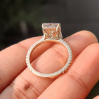 Hidden Halo Radiant Engagement Ring in Pave Setting