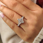 Dutch Marquise Ring With Trapezoid and Princess Side Stone