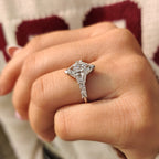 Dutch Marquise Ring With Trapezoid and Princess Side Stone