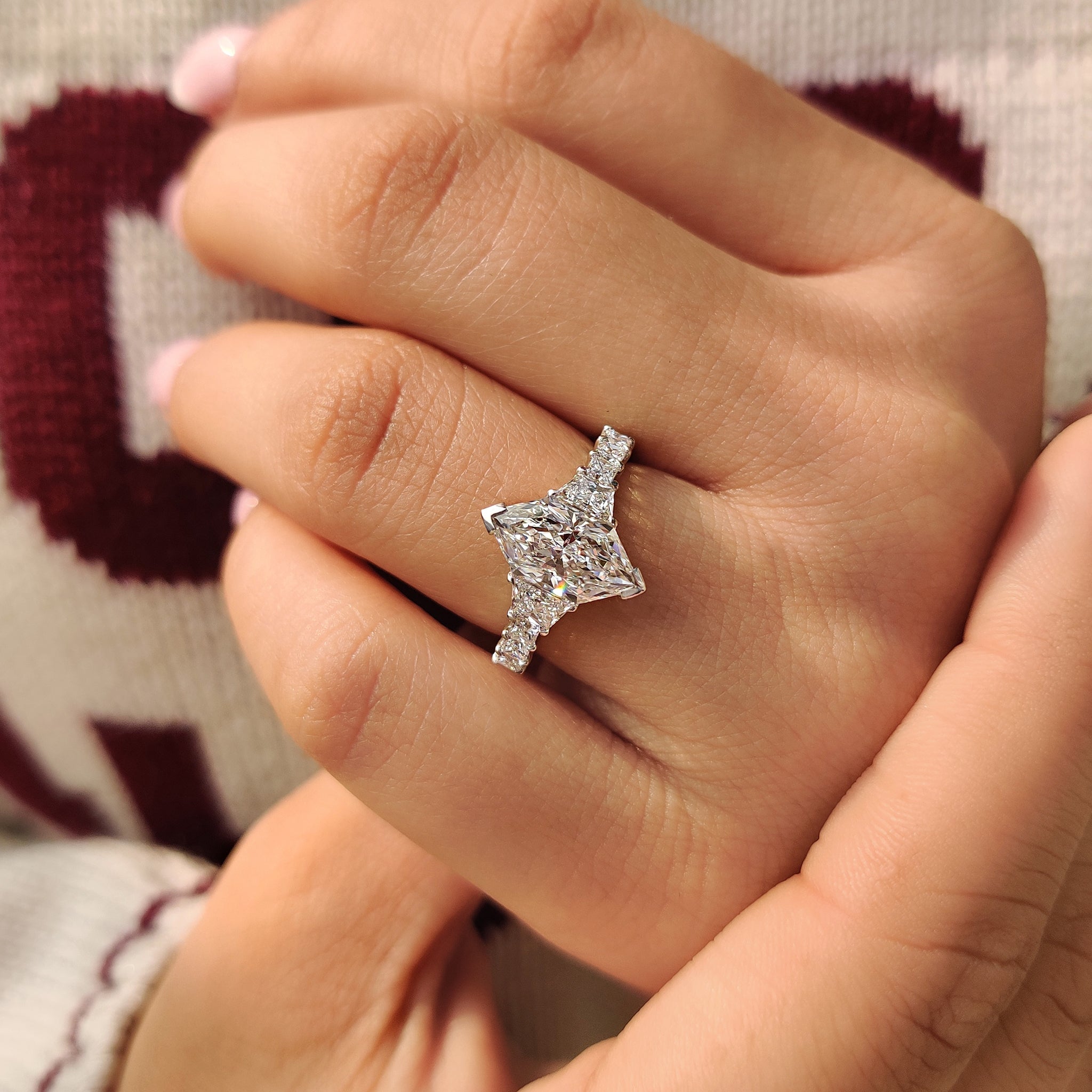 Dutch Marquise Ring With Trapezoid and Princess Side Stone Secondary image