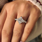 Dutch Marquise Ring With Trapezoid and Princess Side Stone