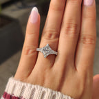 Dutch Marquise Ring With Trapezoid and Princess Side Stone
