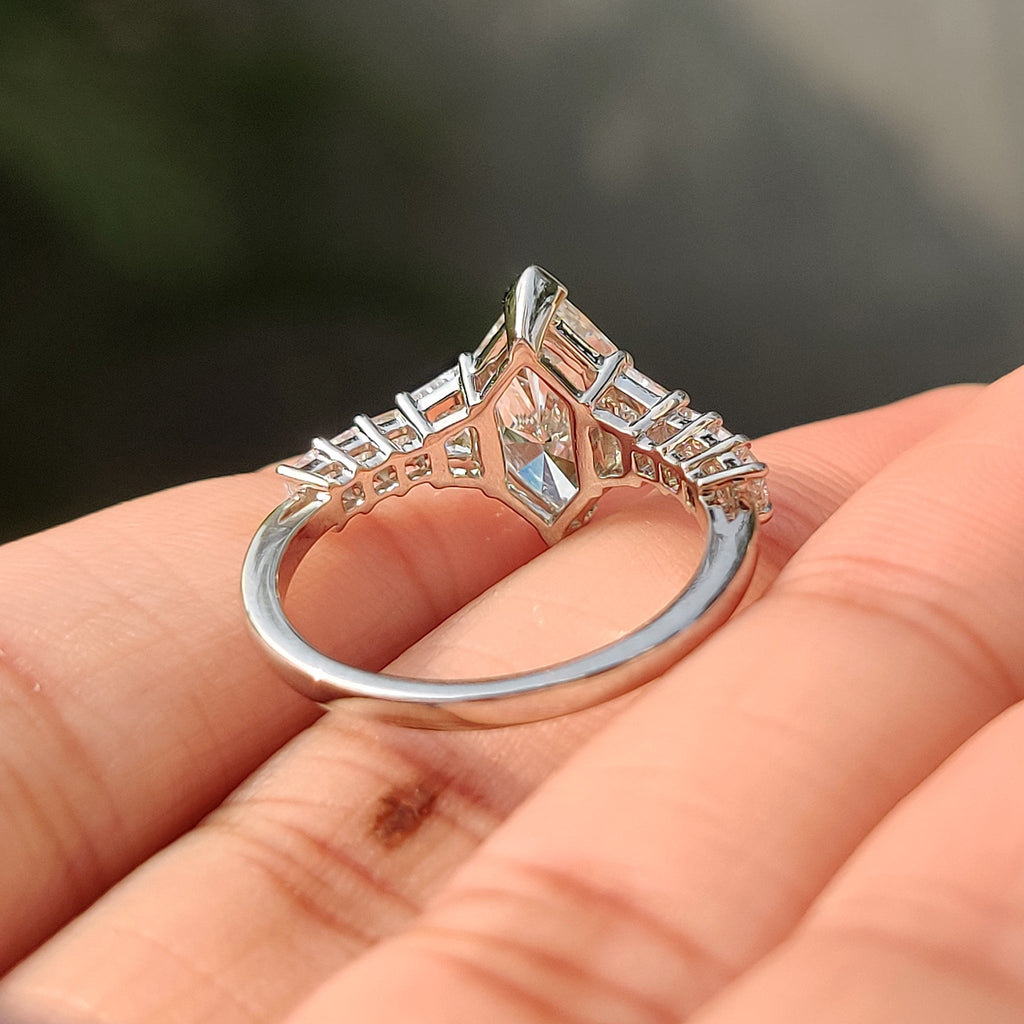 Dutch Marquise Ring With Trapezoid and Princess Side Stone