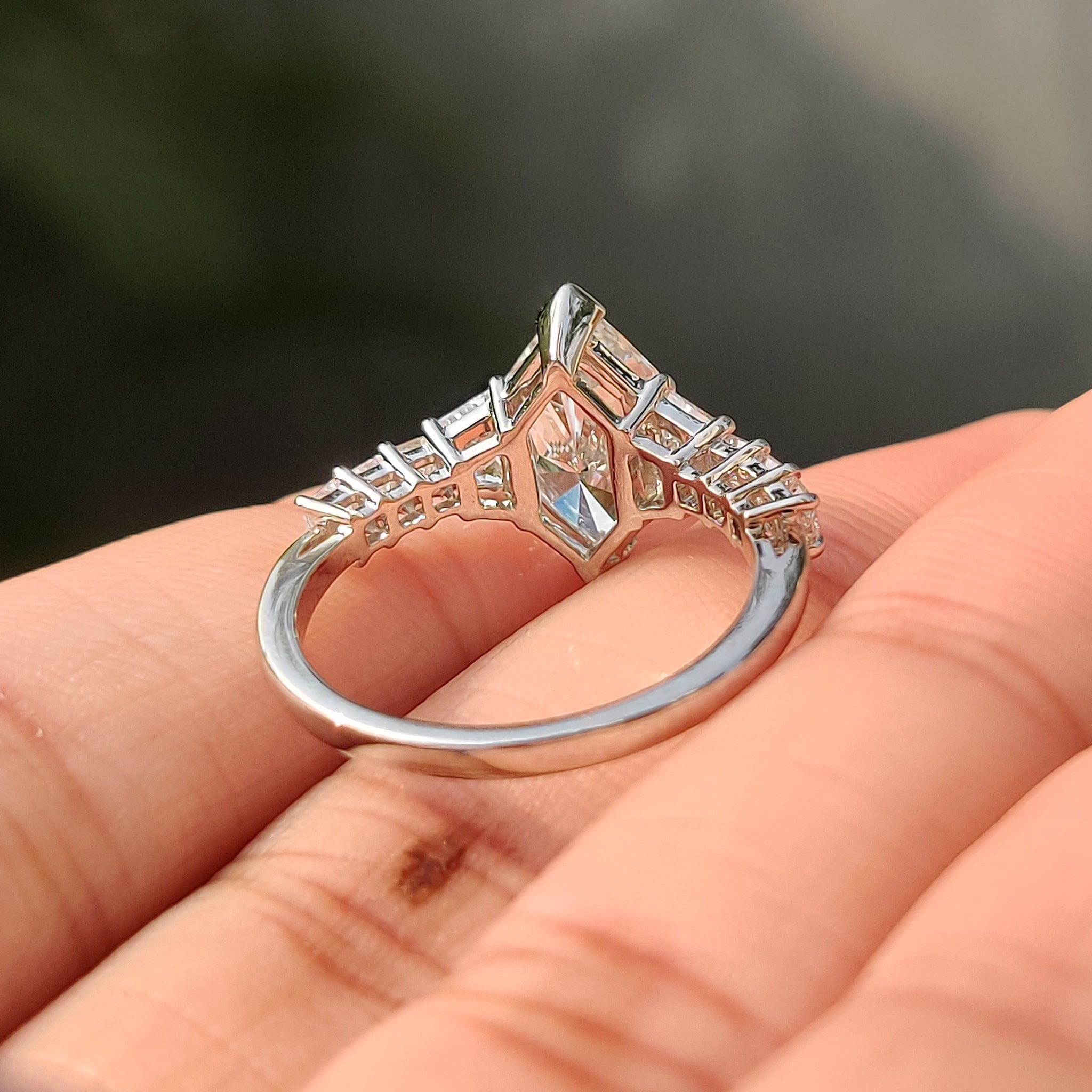 Dutch Marquise Ring With Trapezoid and Princess Side Stone