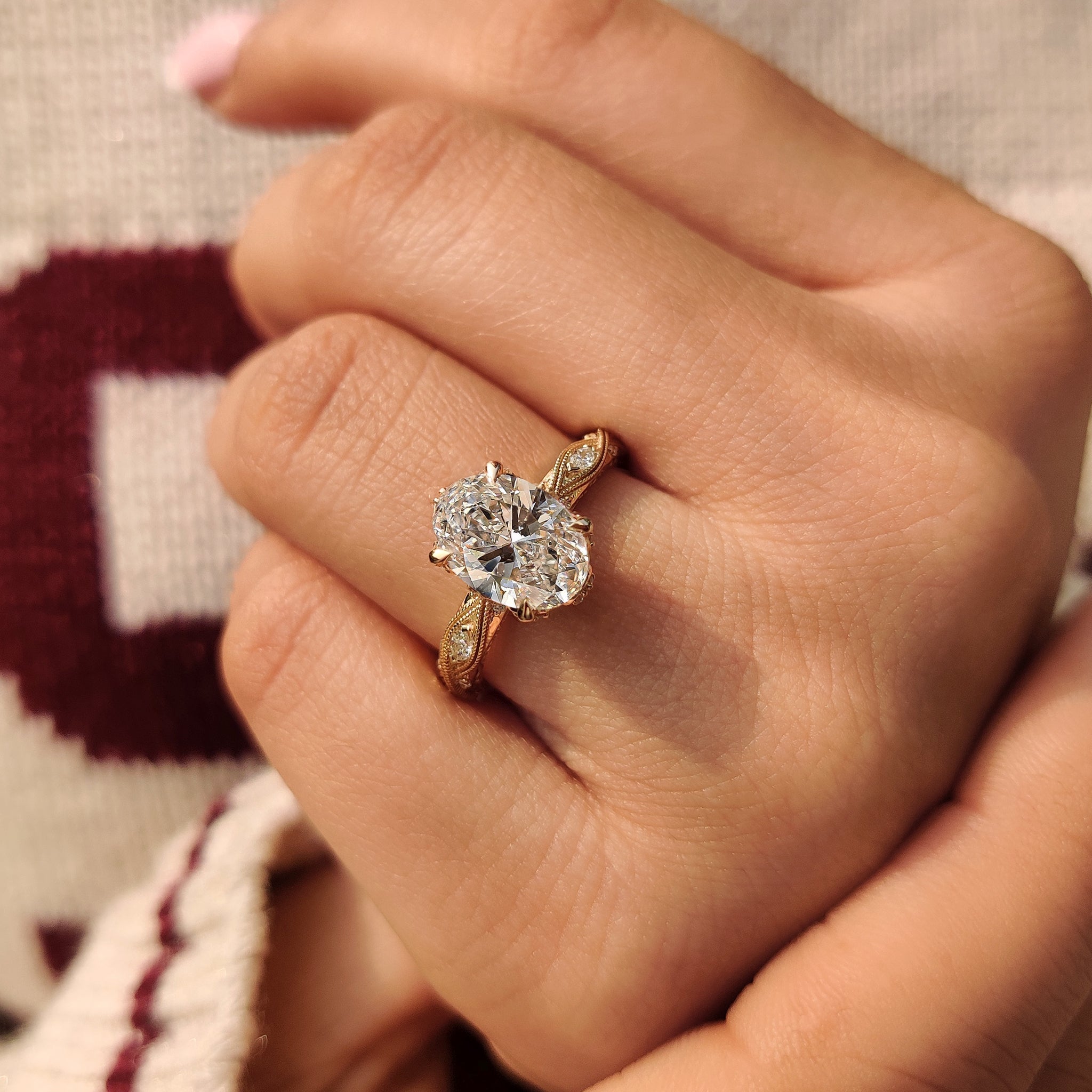 Vintage Art Deco Oval Cut Diamond Ring