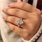 Oval Shaped Diamond Ring With Split Shank Band