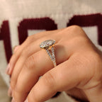 Oval Shaped Diamond Ring With Split Shank Band